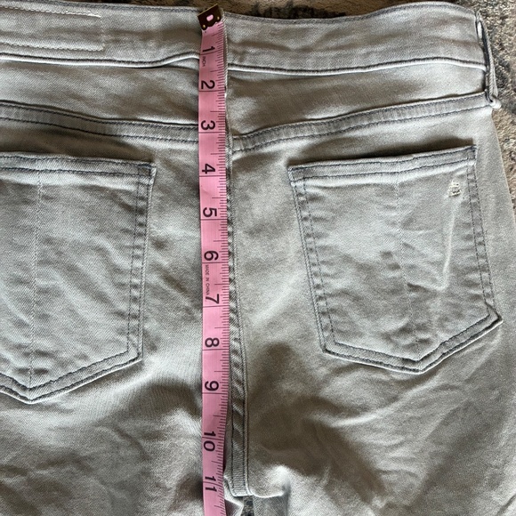 Rag & Bone Ankle Skinny Jeans Sz 27 Light Grey Frayed Hem Cropped Stretch - Picture 9 of 9
